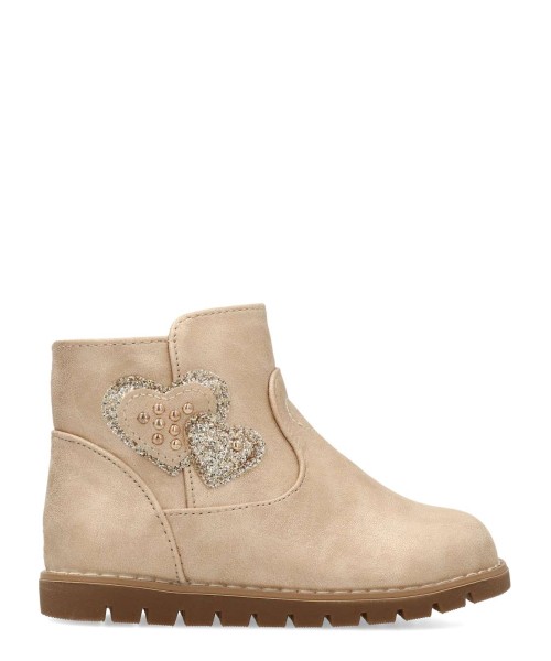 PEKES Botín bajo corazón glitter niña